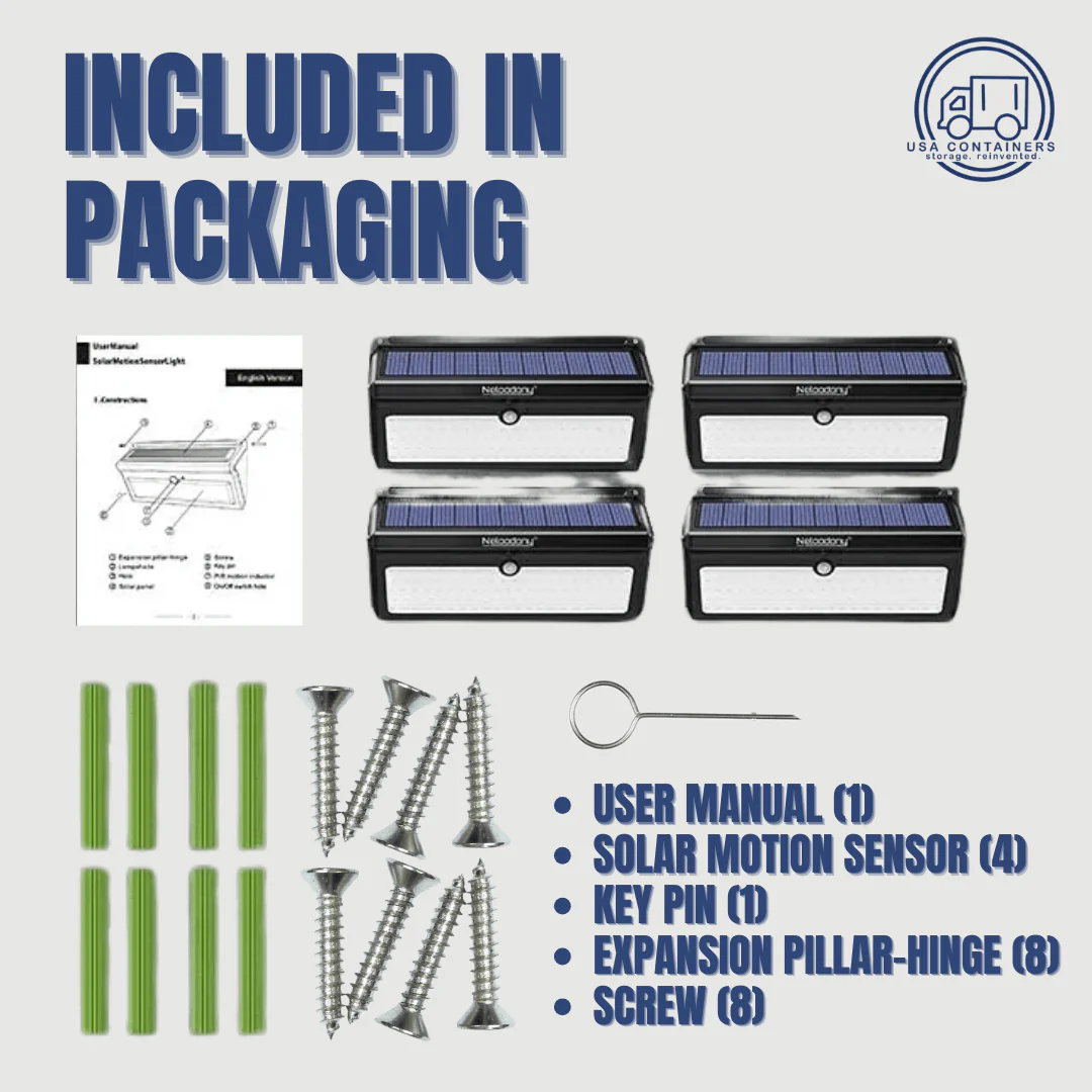 Shipping Container Solar Powered Lights - Motion Detecting (4 pack) - Image 3