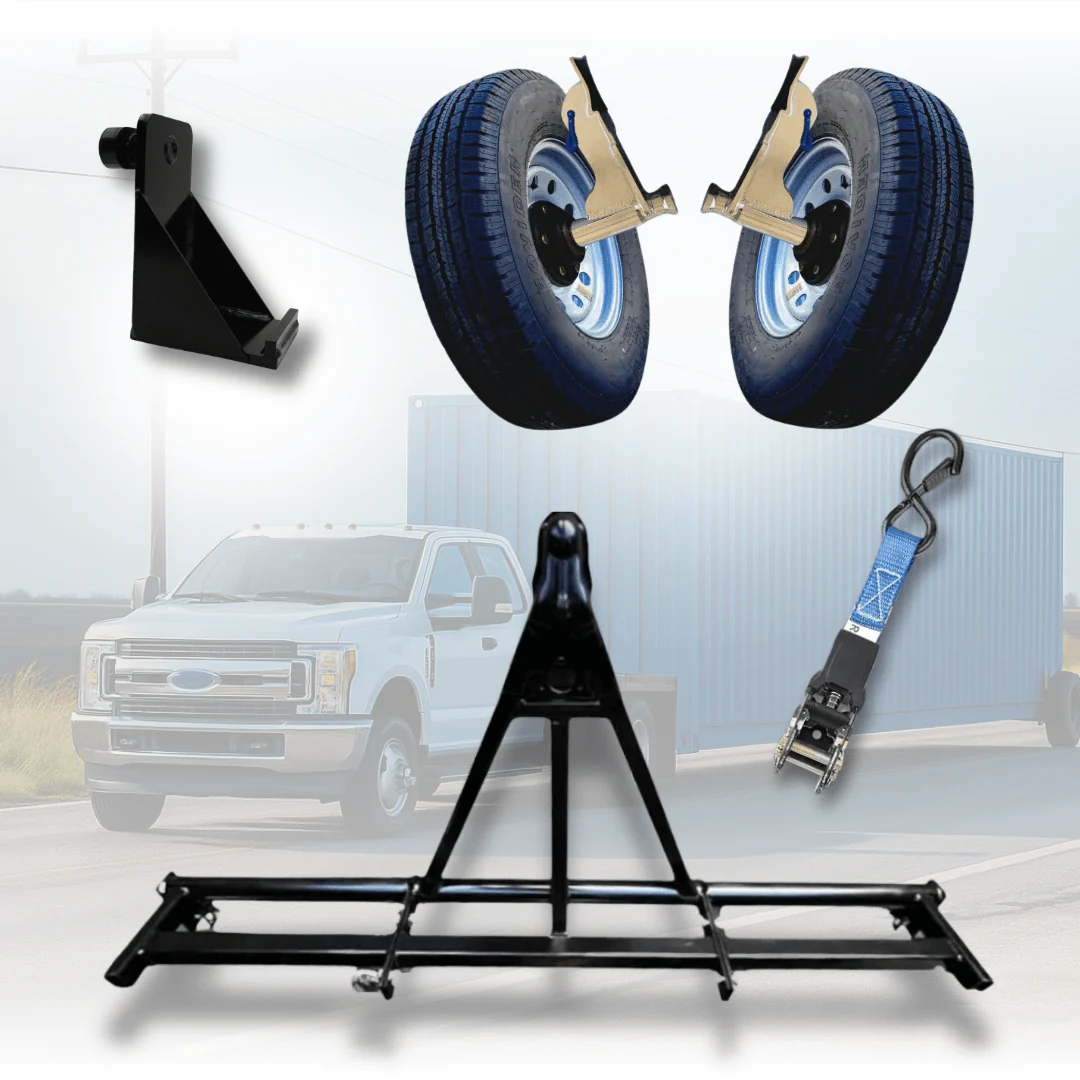 Shipping Container Mobility Bundle – Wheel Hub, Hitch & Strap Kit - Image 3