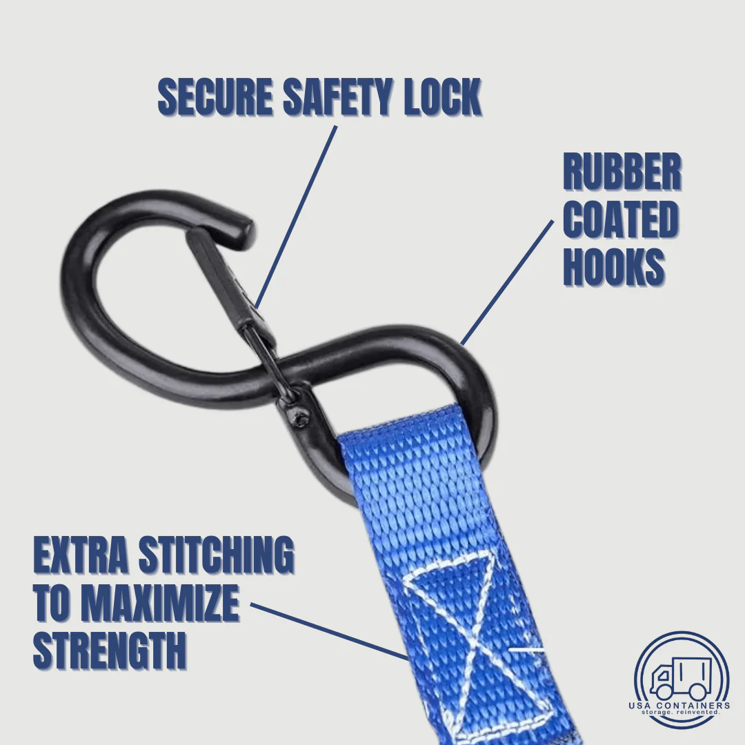 Shipping Container Ratchet Straps - 4 pack - Image 3