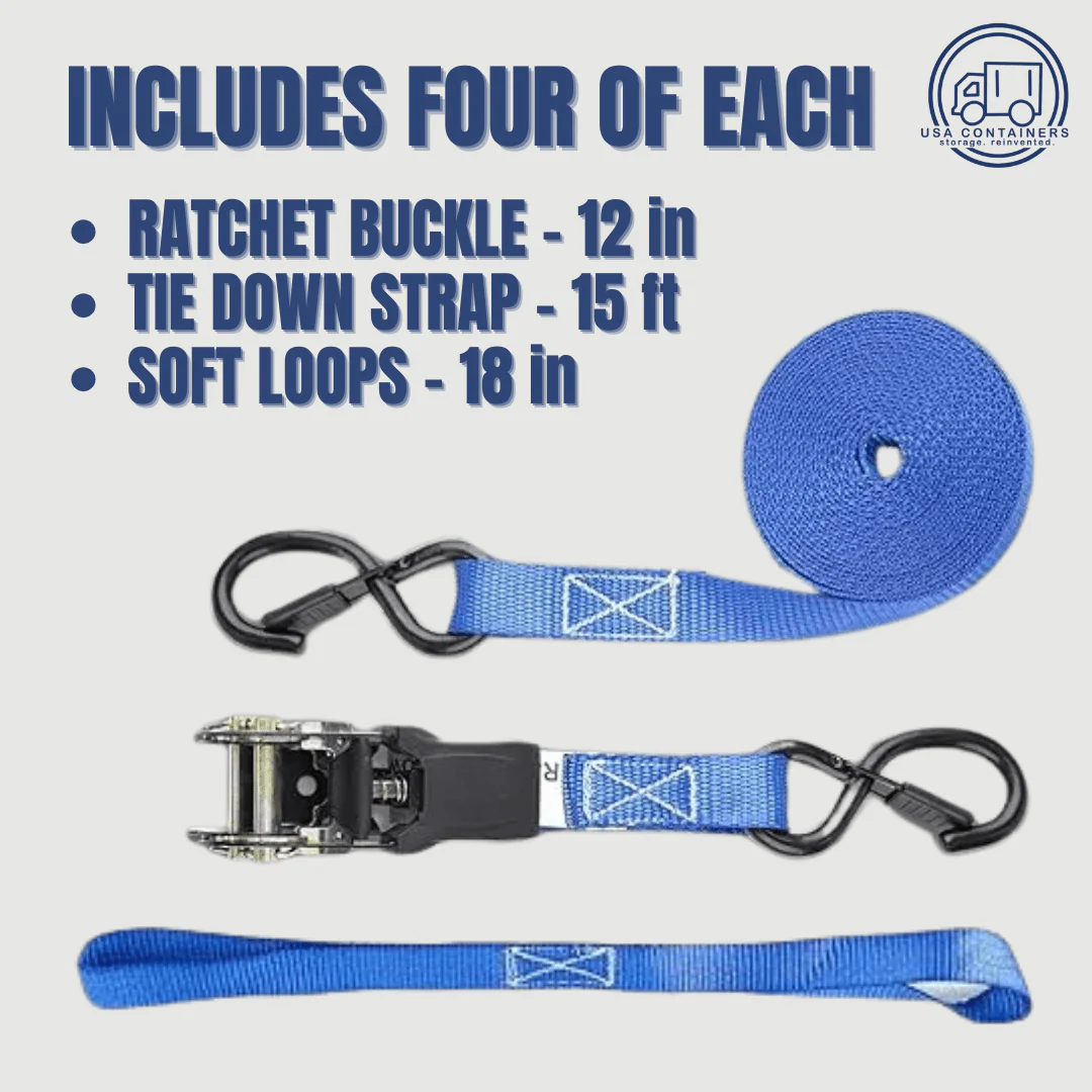 Shipping Container Ratchet Straps - 4 pack - Image 4